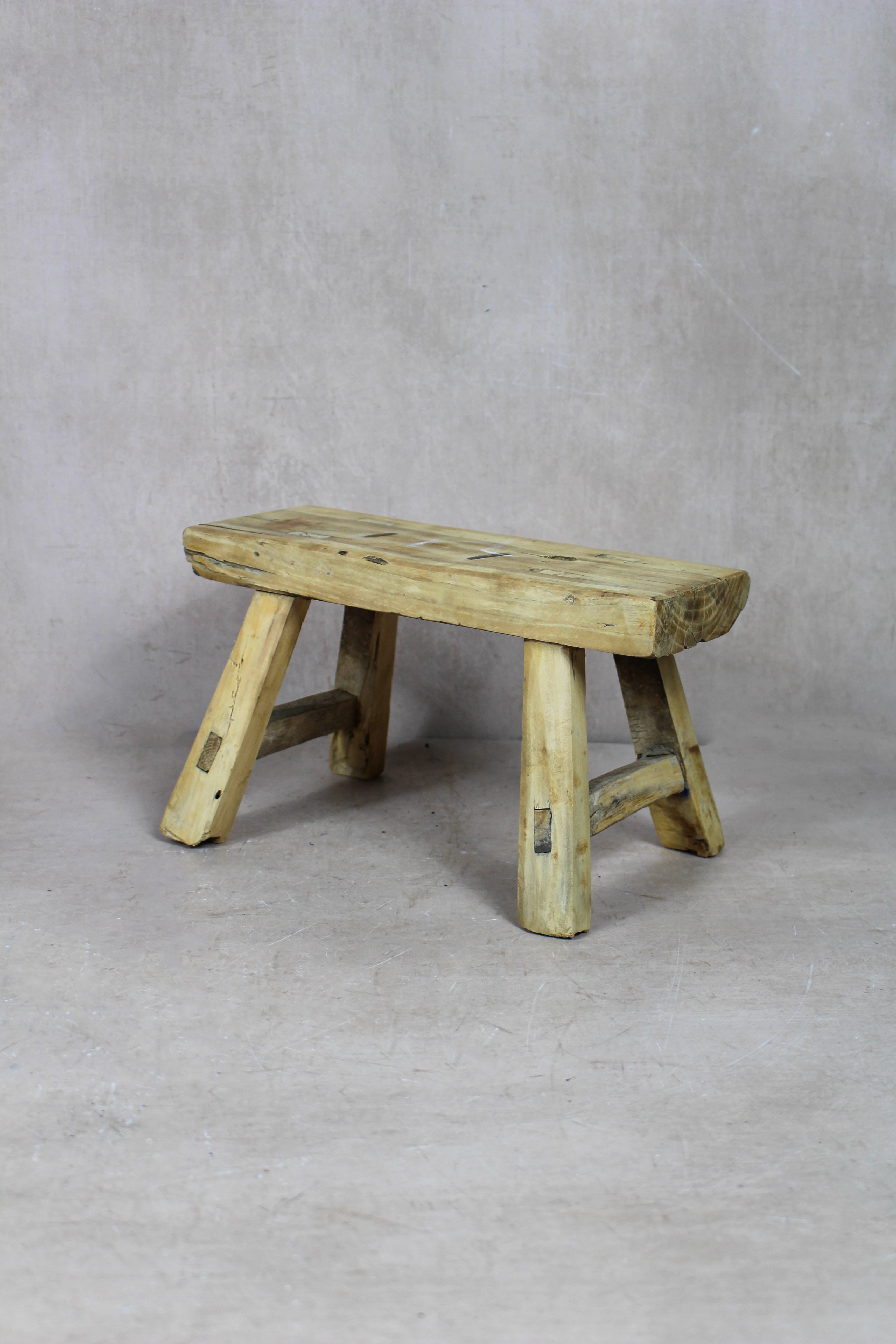 Vintage Rustic Stool Small - Elm wood - 47