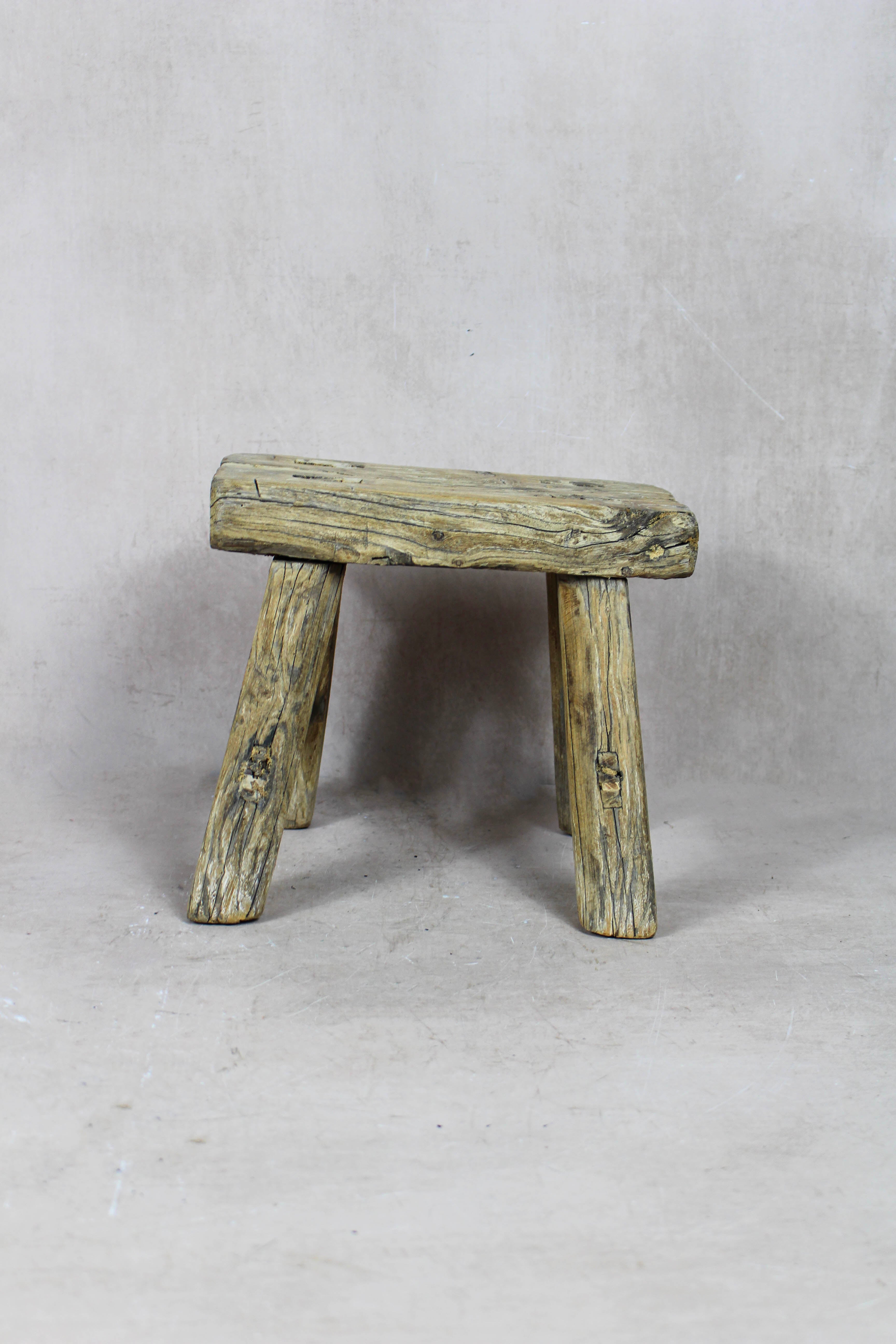 Vintage Rustic Stool Small - Elm wood - 48