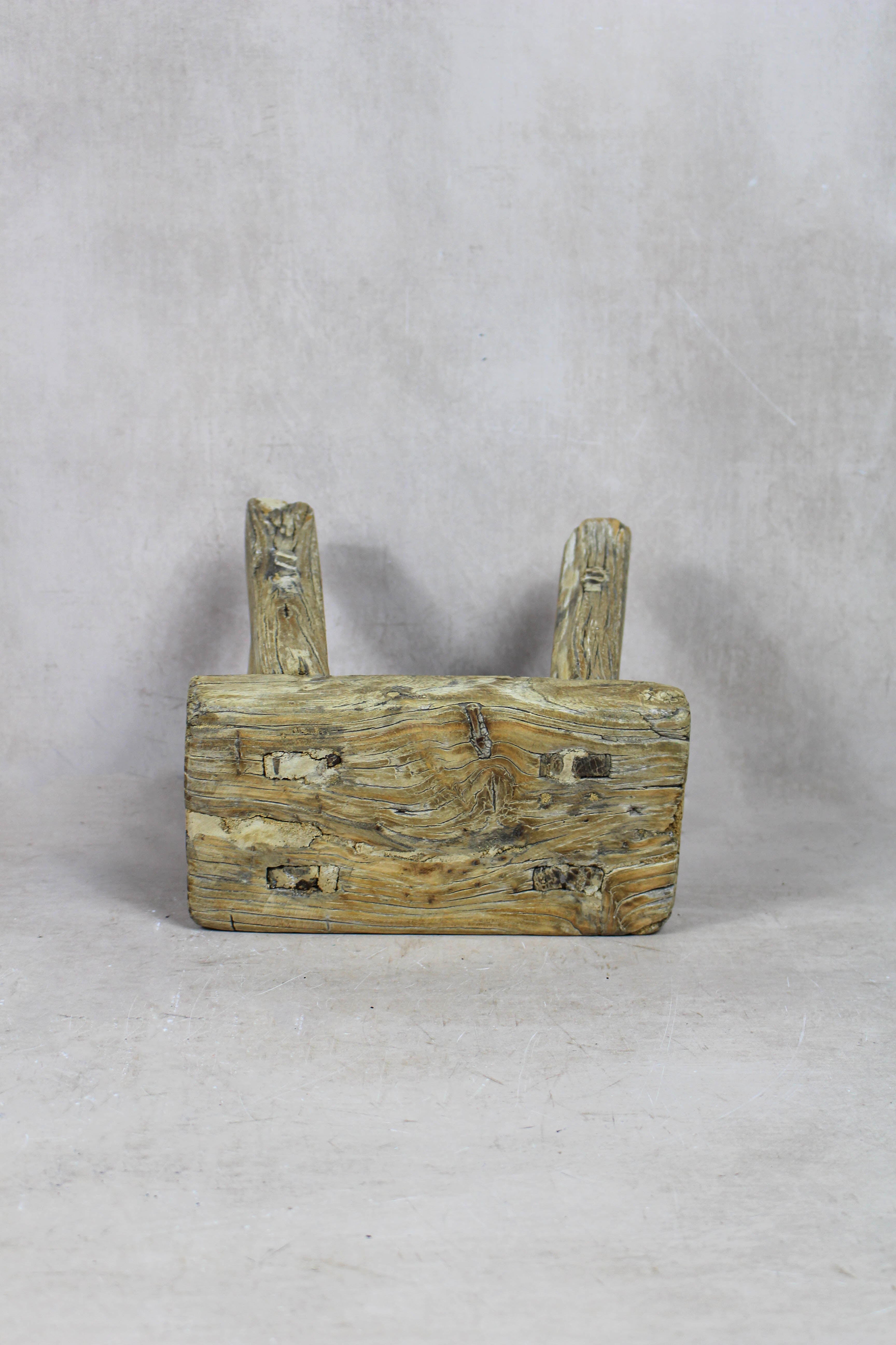 Vintage Rustic Stool Small - Elm wood - 48