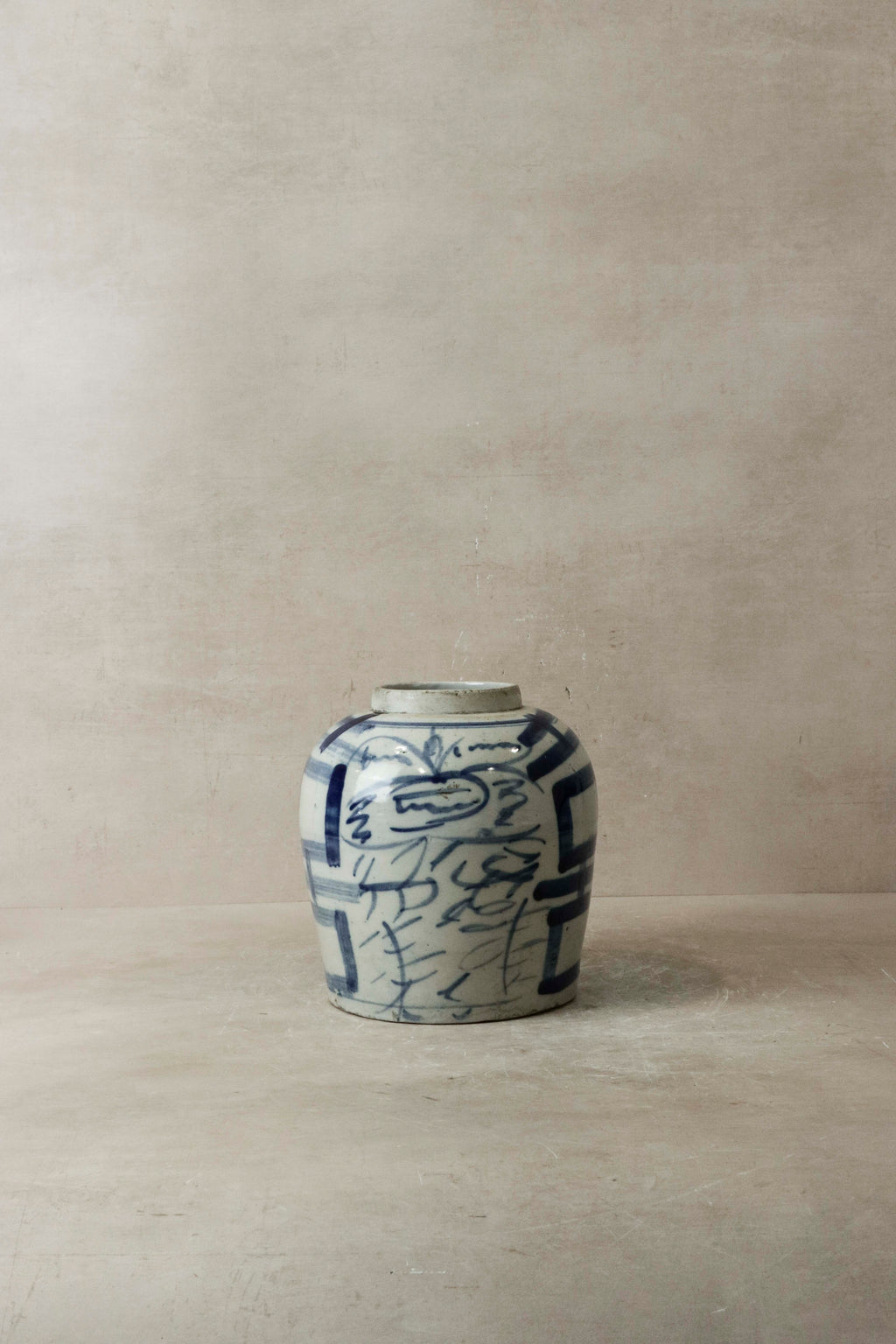Old Blue & White Porcelain Jar n° 5