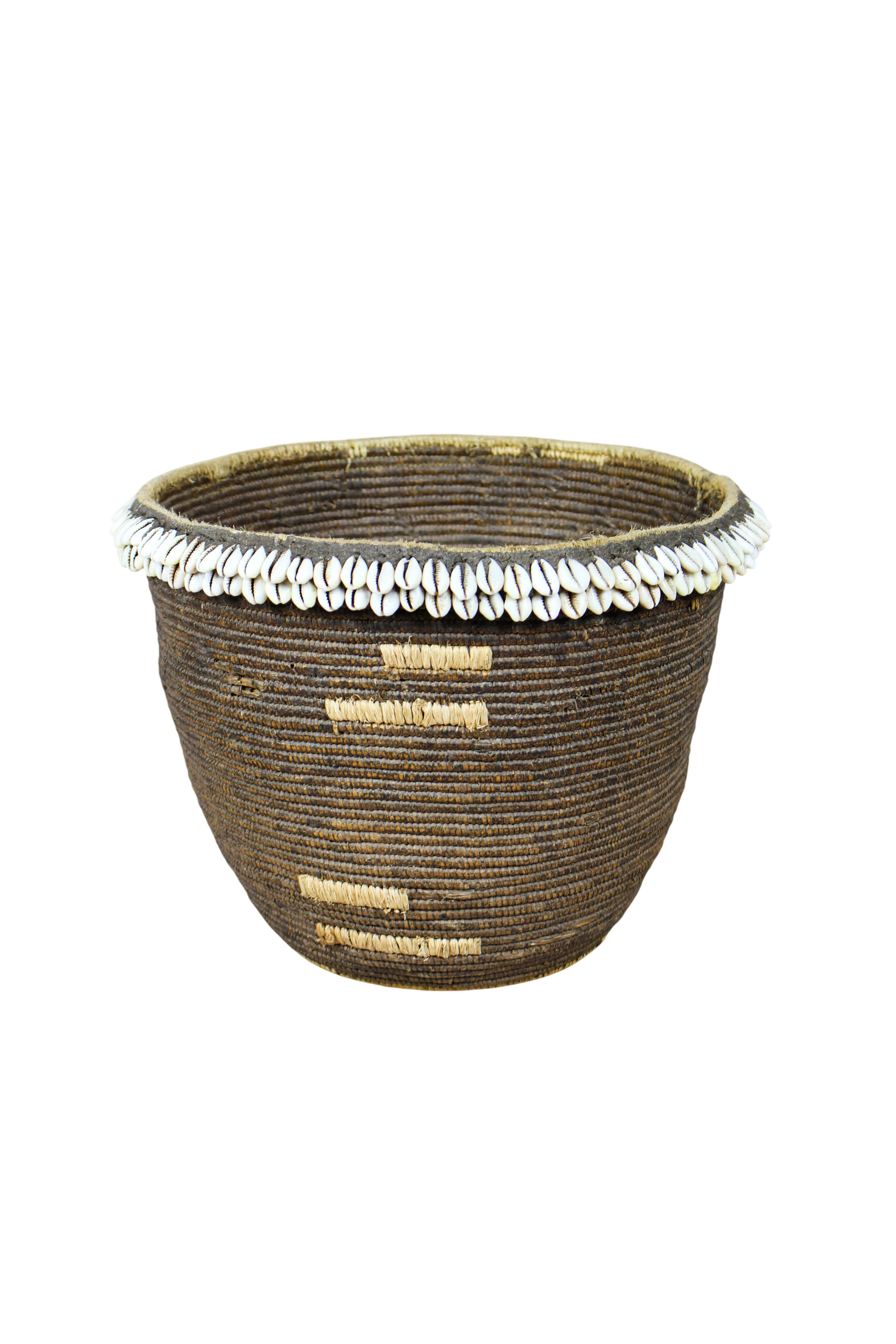 Vintage Tutsi Basket - Rwanda - with Cowrie shells - 106.8