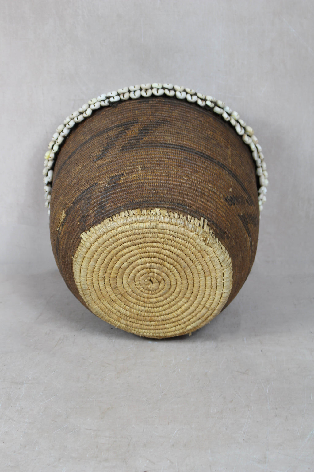 Vintage Tutsi Basket - Rwanda - with Cowrie shells - 106.13