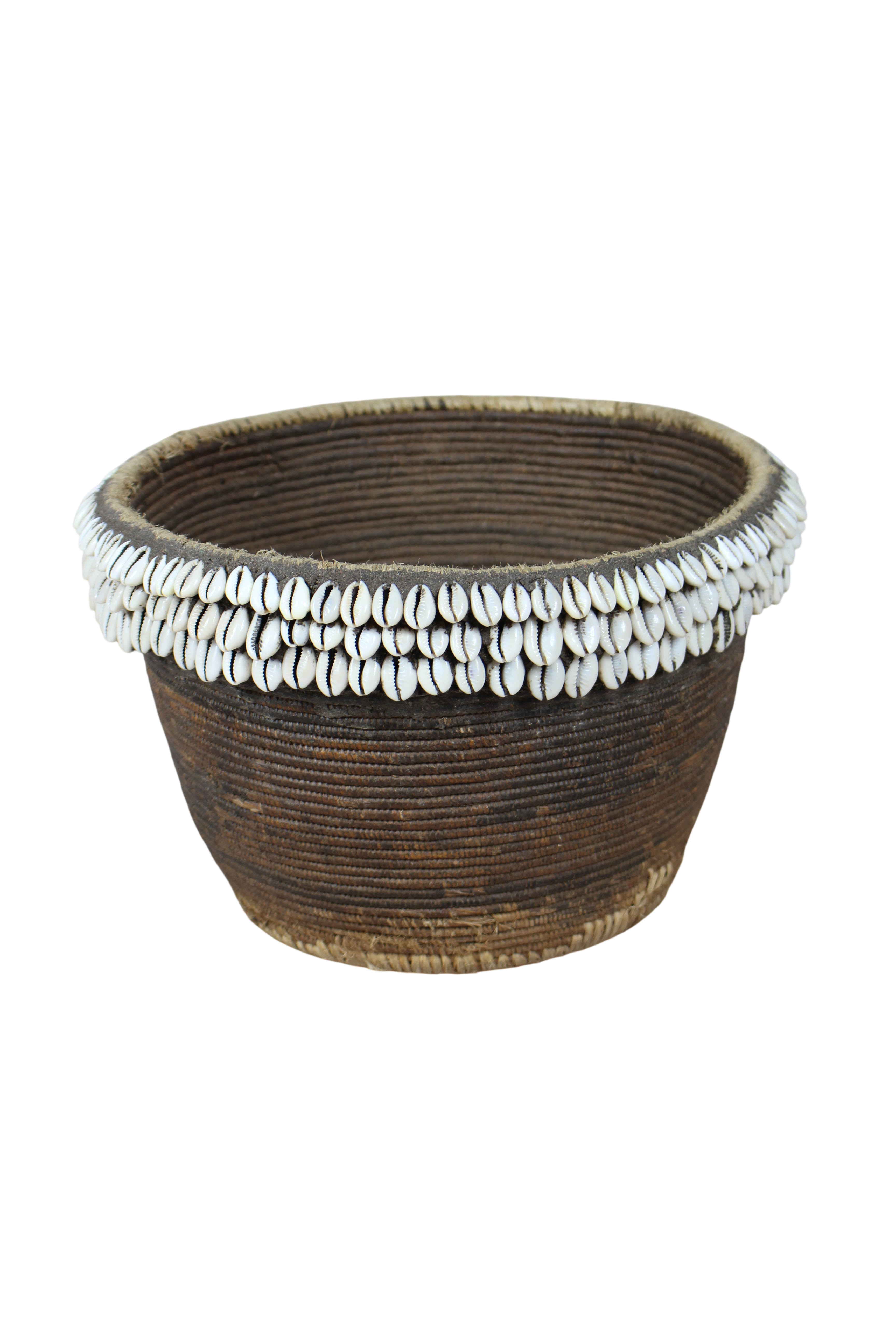 Vintage Tutsi Basket - Rwanda - with Cowrie shells - 106.15