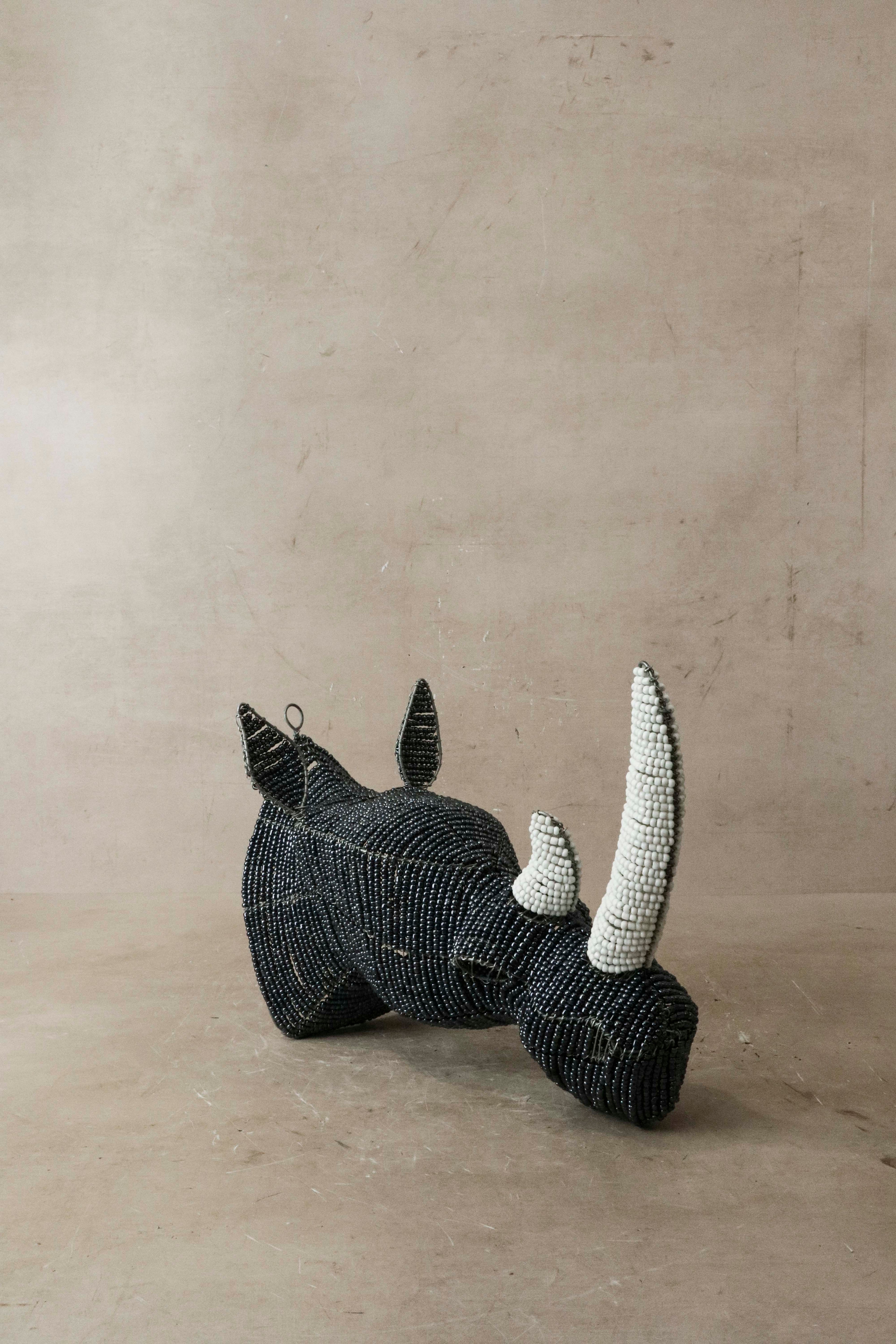 Rhinoceros Beaded wall sculpture - R1