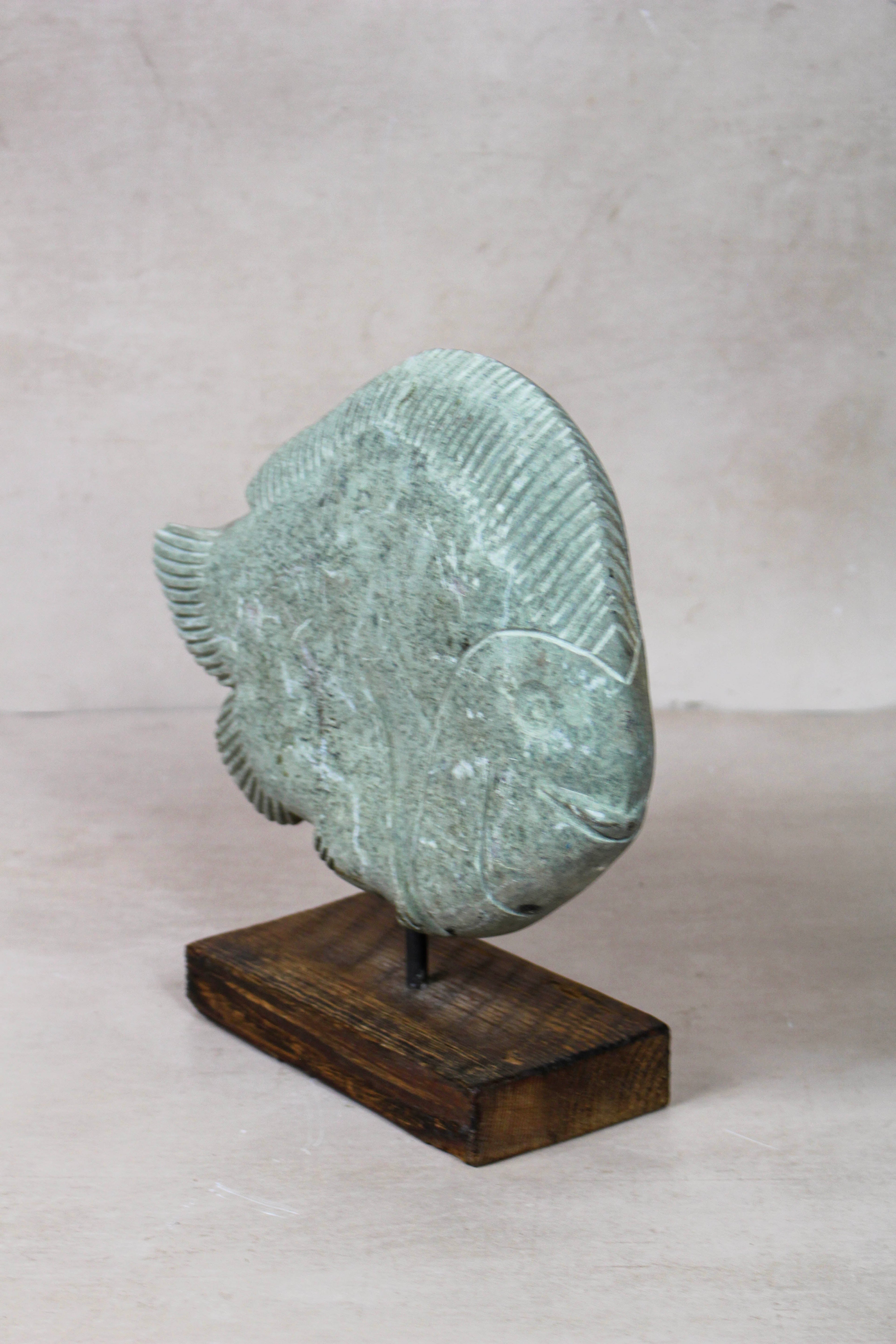 Stone Fish Sculpture - Zimbabwe - 159.5