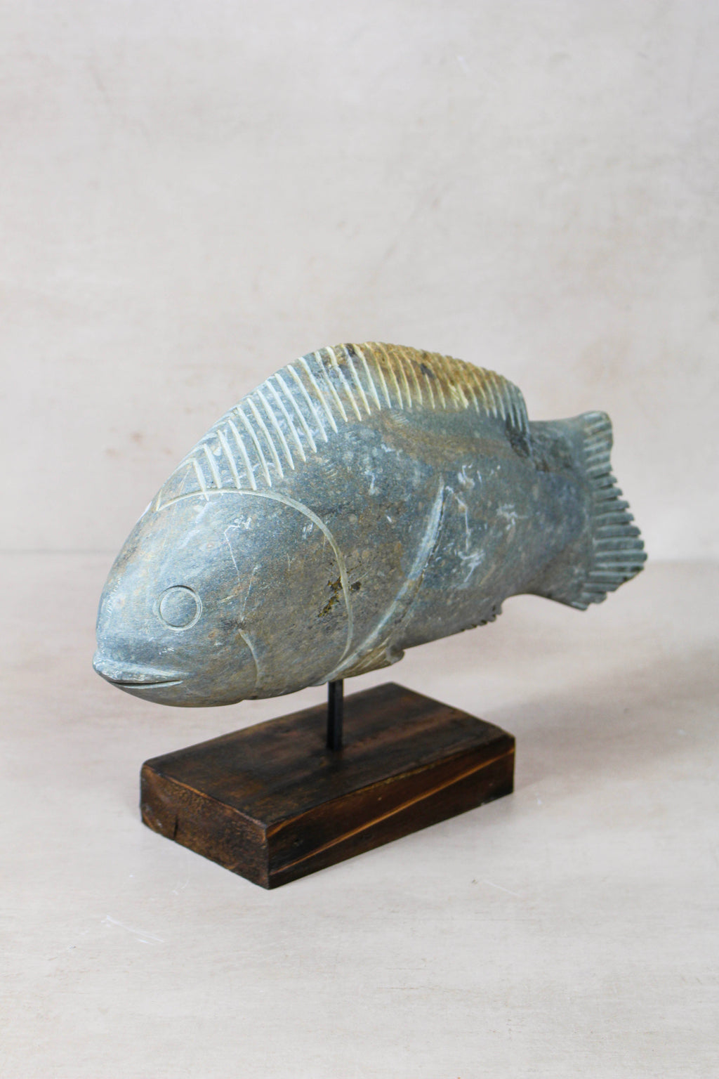 Stone Fish Sculpture - Zimbabwe - 159.7