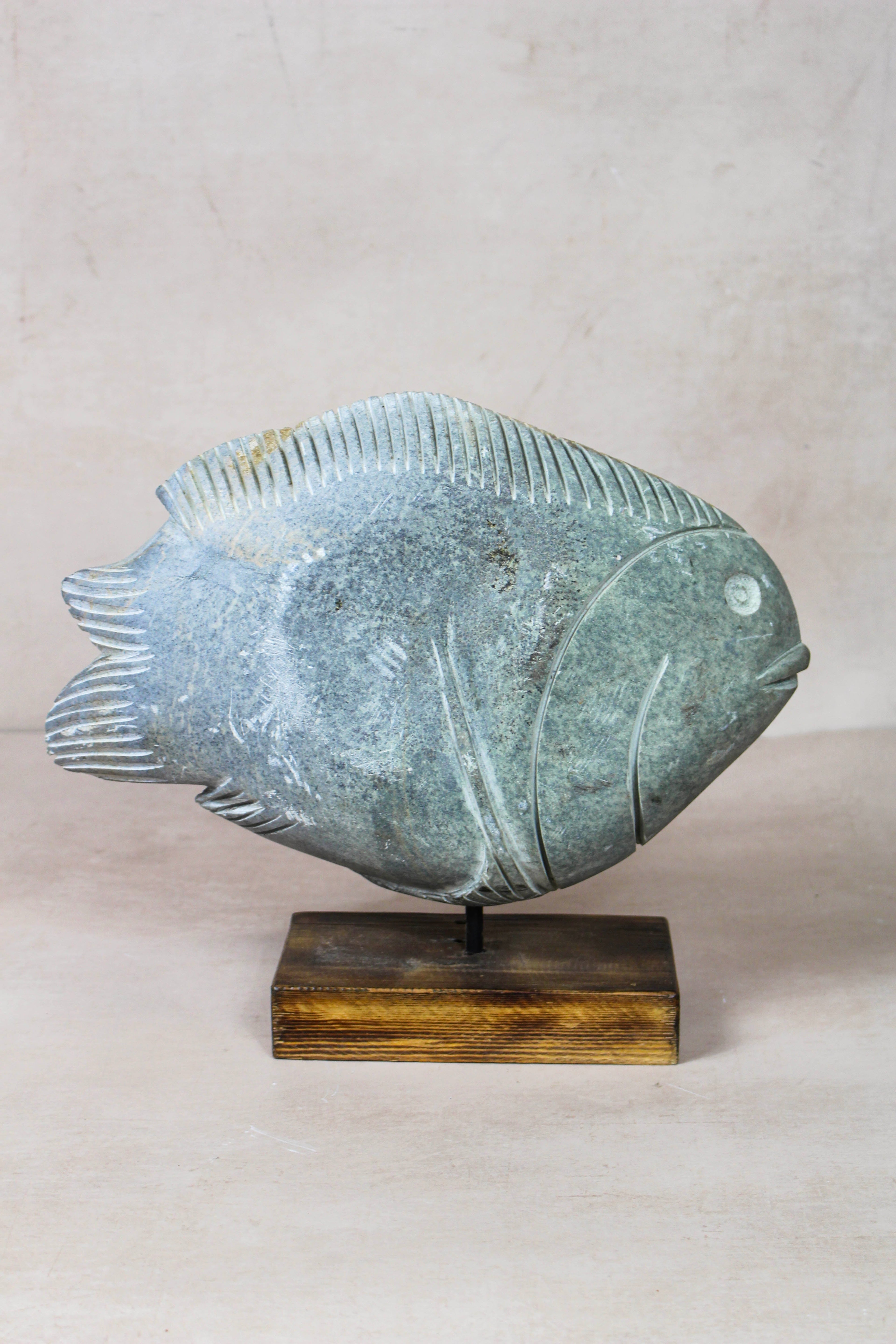 Stone Fish Sculpture - Zimbabwe - 159.8
