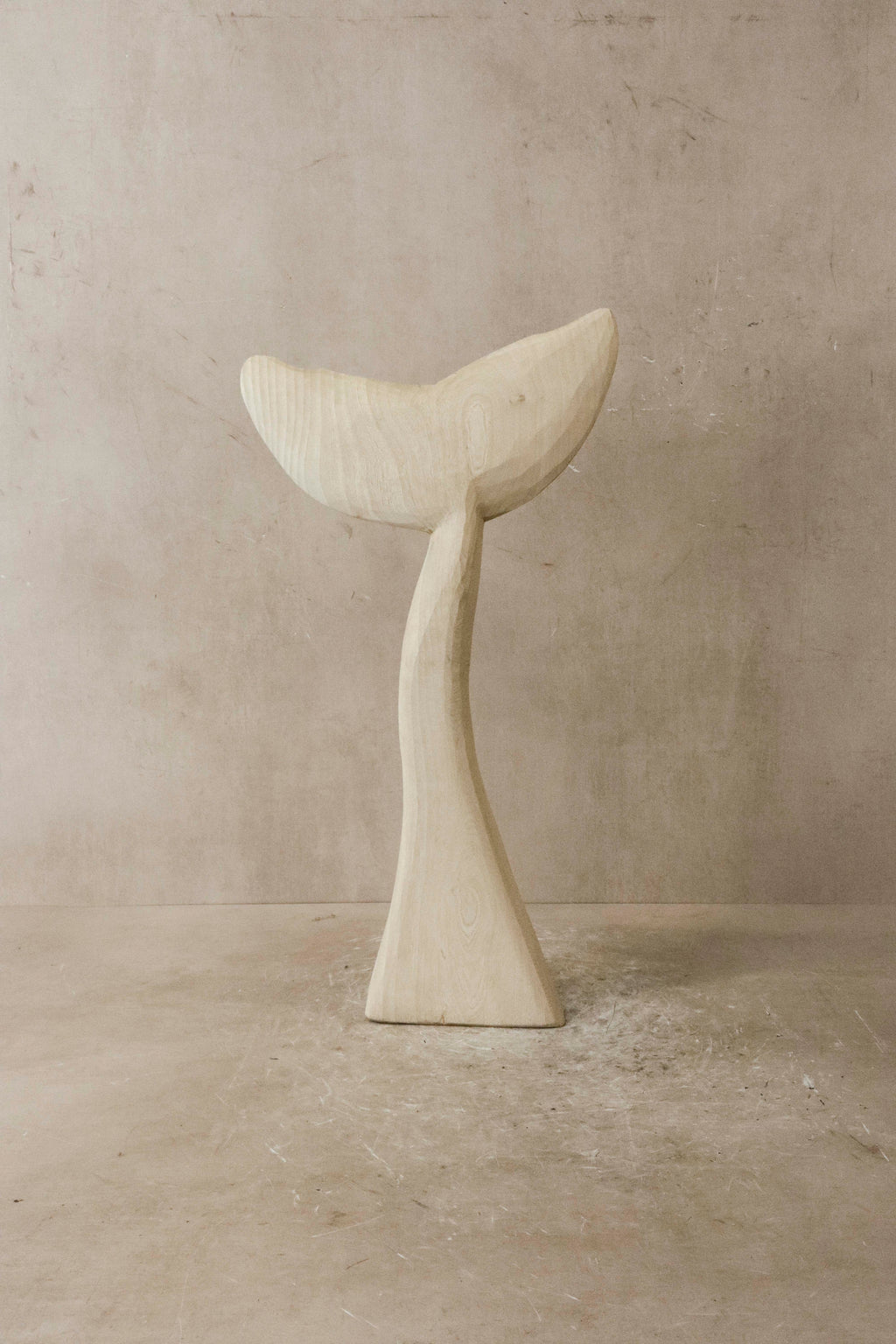 Wooden Hand carved Whale Fin - 39.1