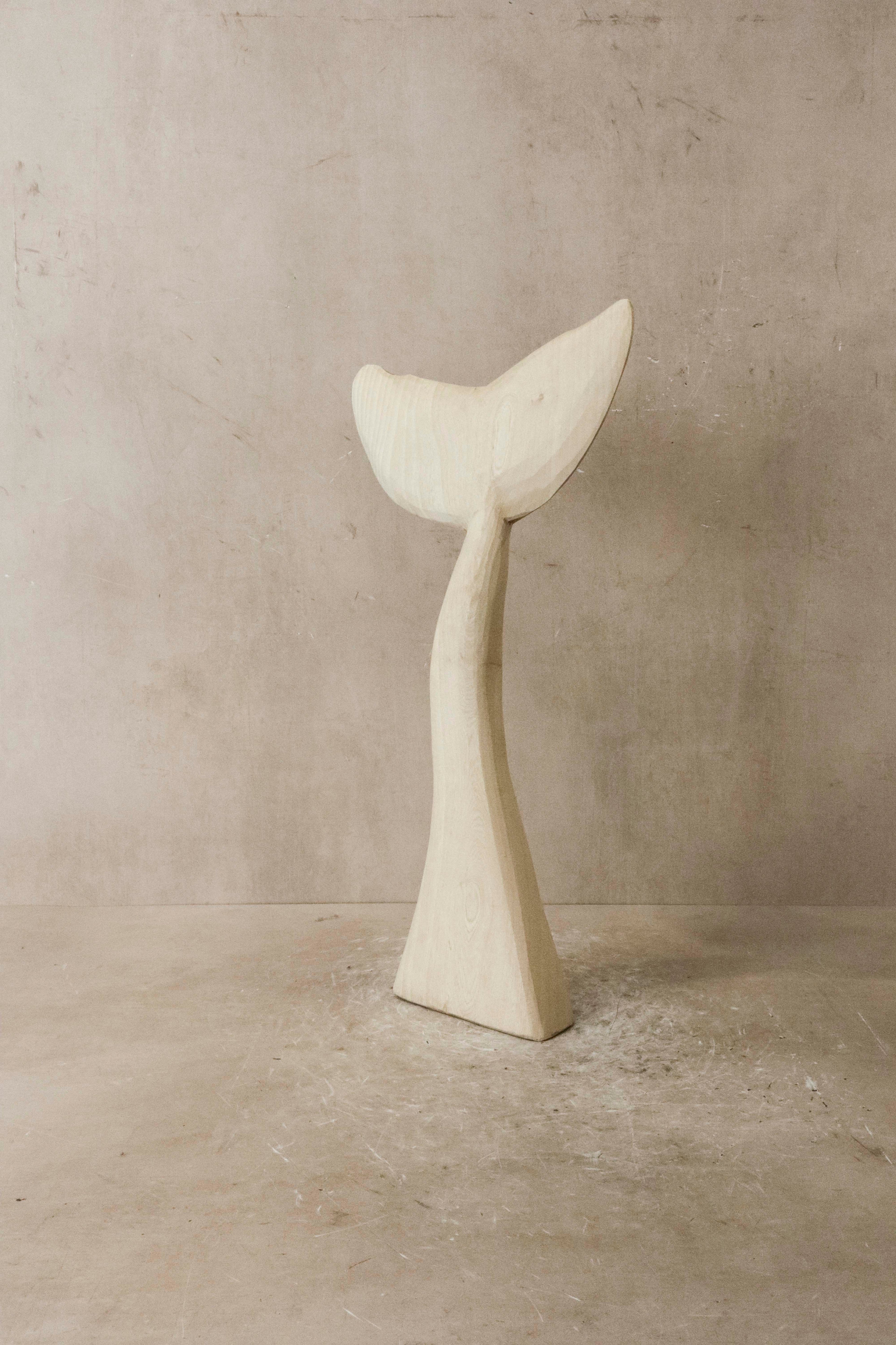 Wooden Hand carved Whale Fin - 39.1