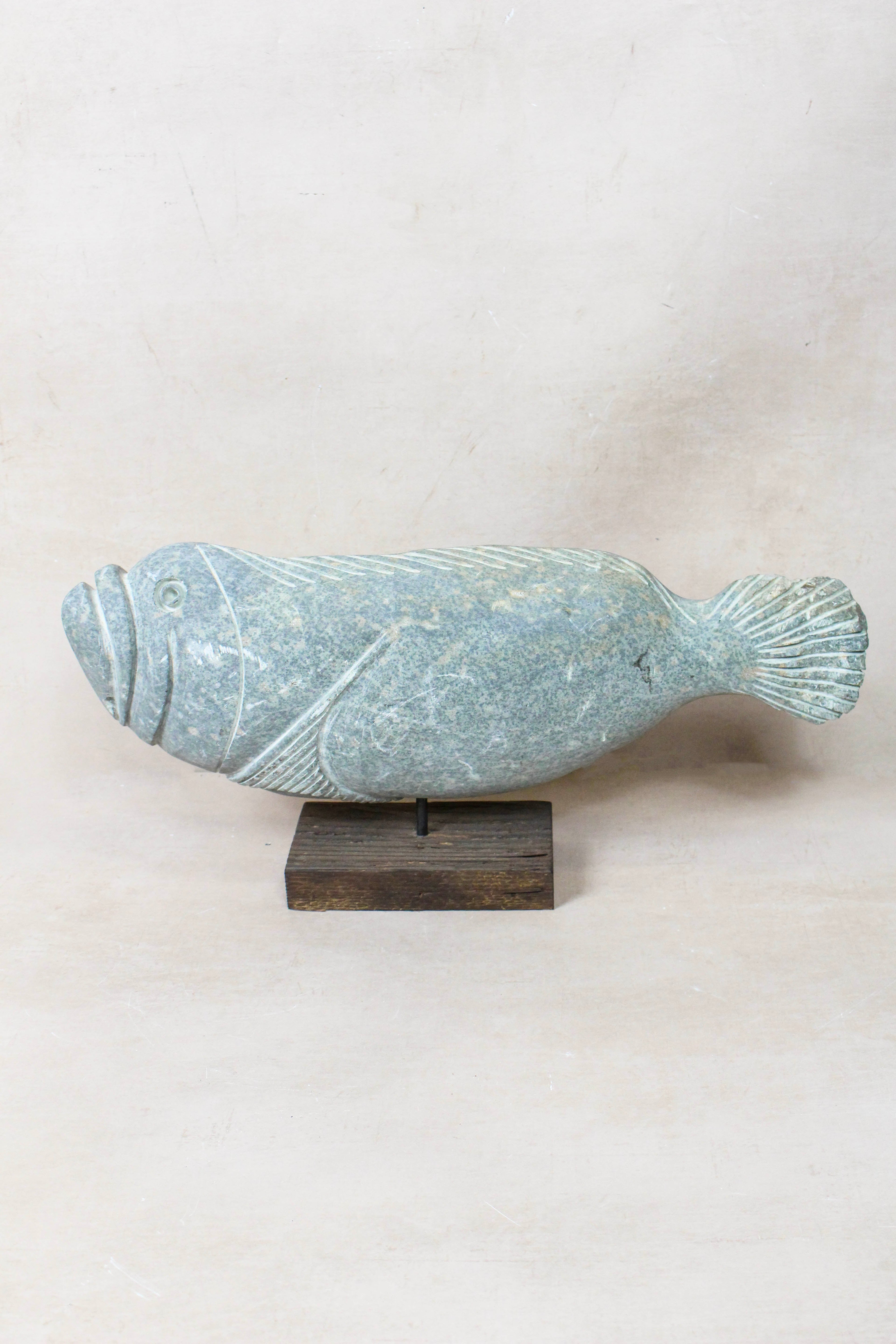 Stone Fish Sculpture - Zimbabwe - 159.9