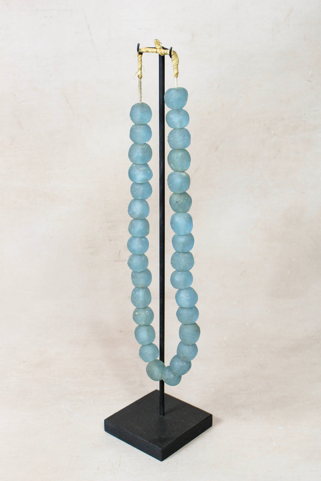 Ghana Glass Beads Necklace, Light blue - 85.1