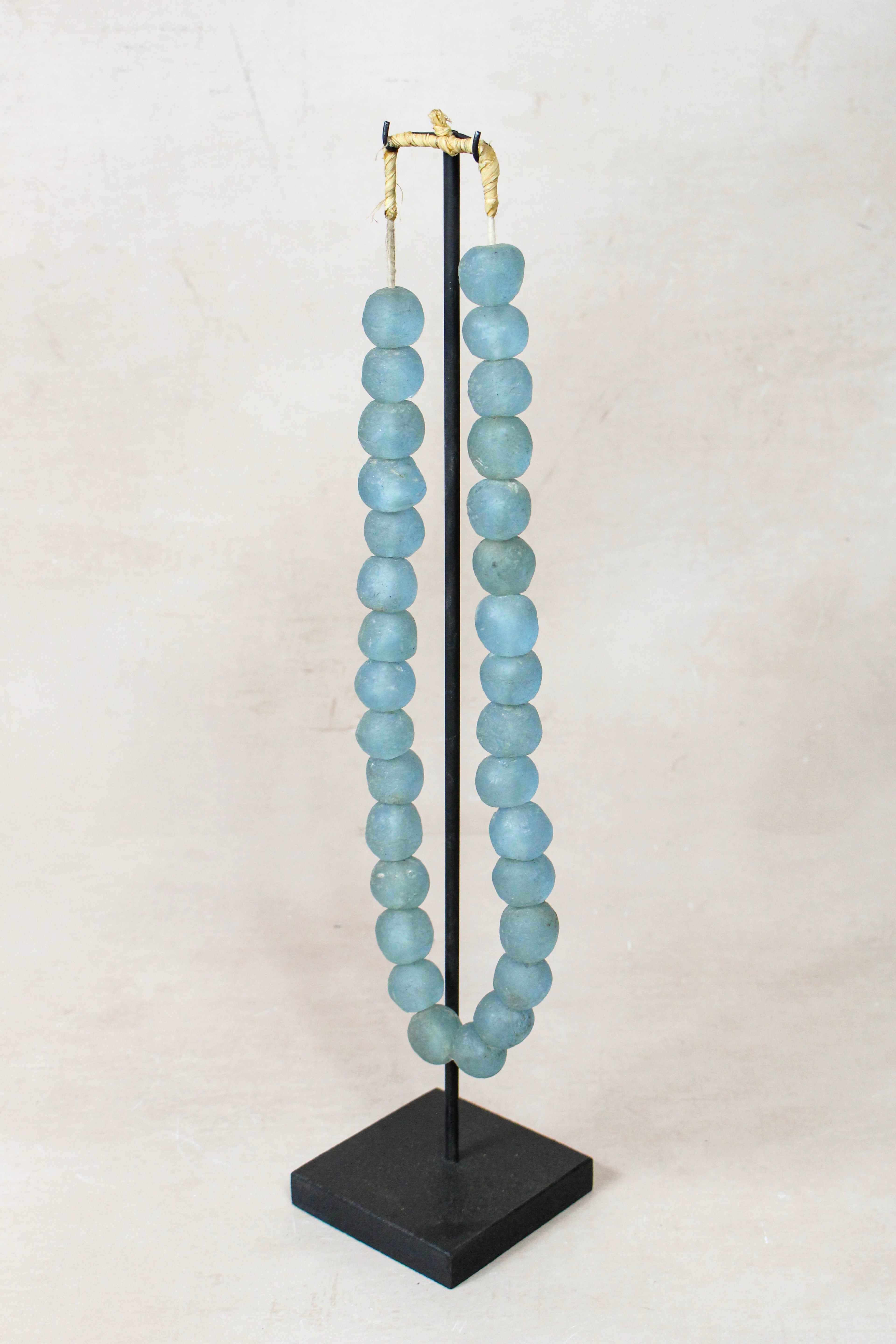 Ghana Glass Beads Necklace, Light blue - 85.1