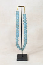 Ghana Glass Beads Necklace, Light blue - 85.1