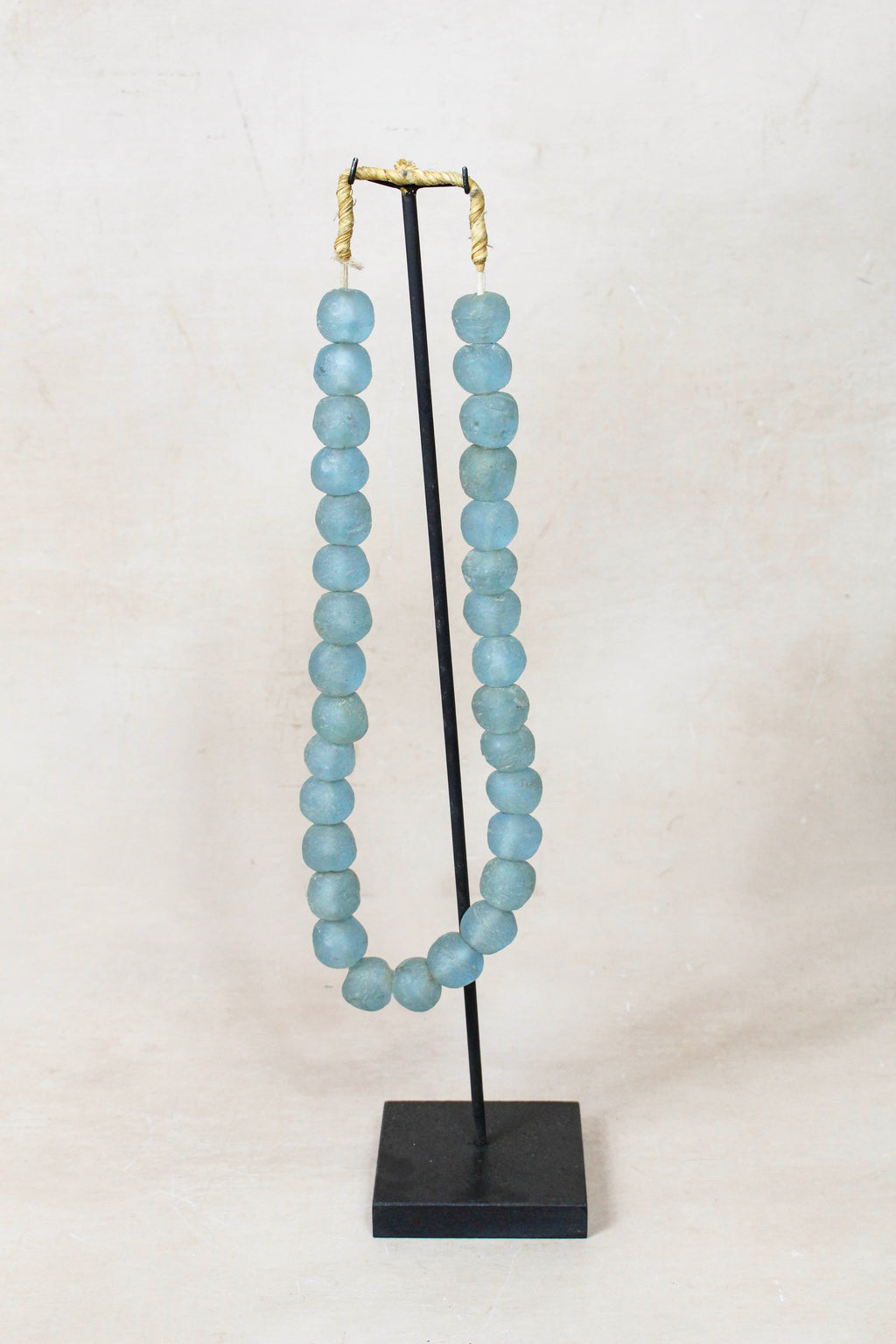 Ghana Glass Beads Necklace, Light blue - 85.2