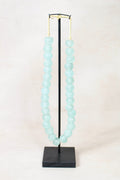 Ghana Glass Beads Necklace, Light blue - 85.3