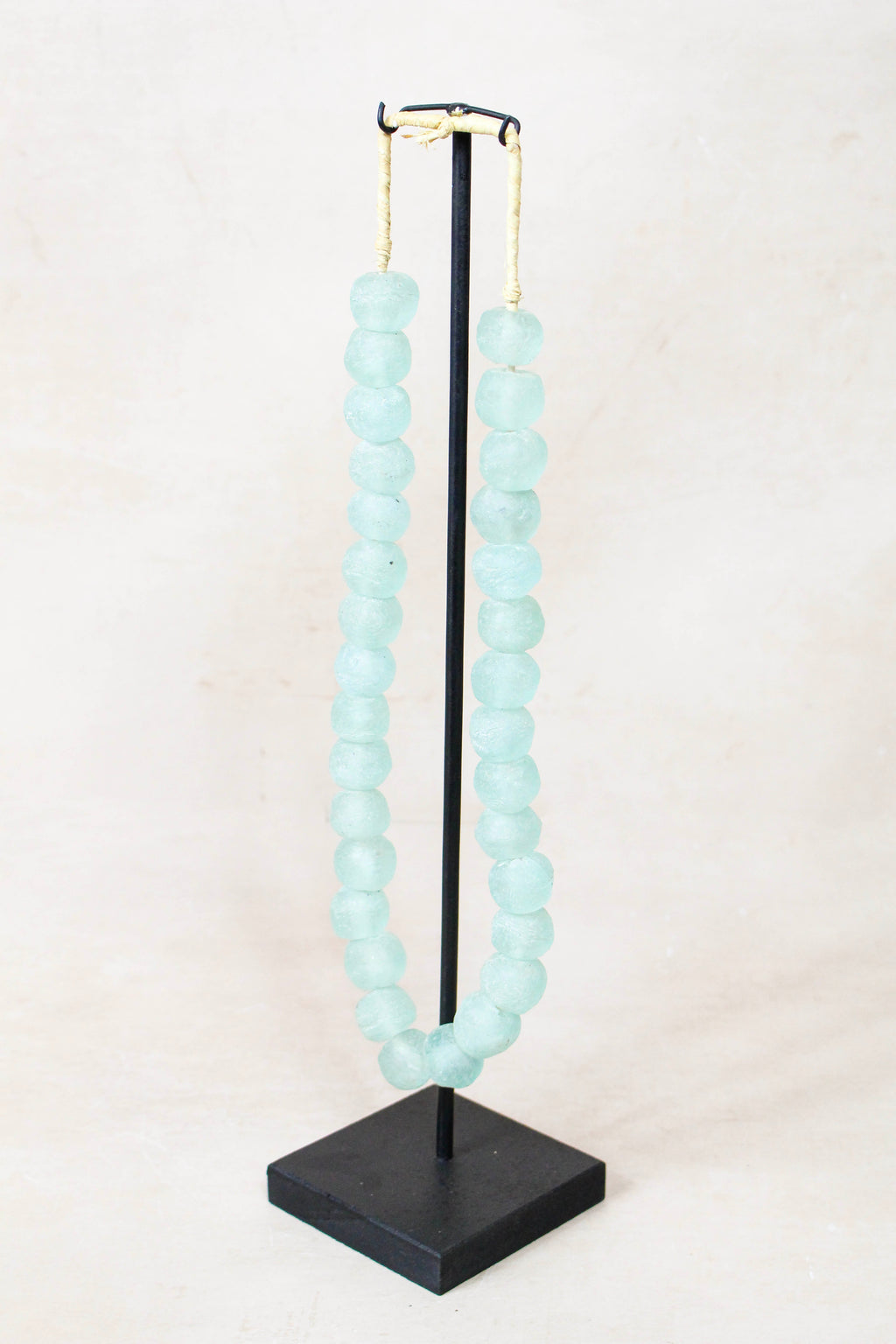 Ghana Glass Beads Necklace, Light blue - 85.3