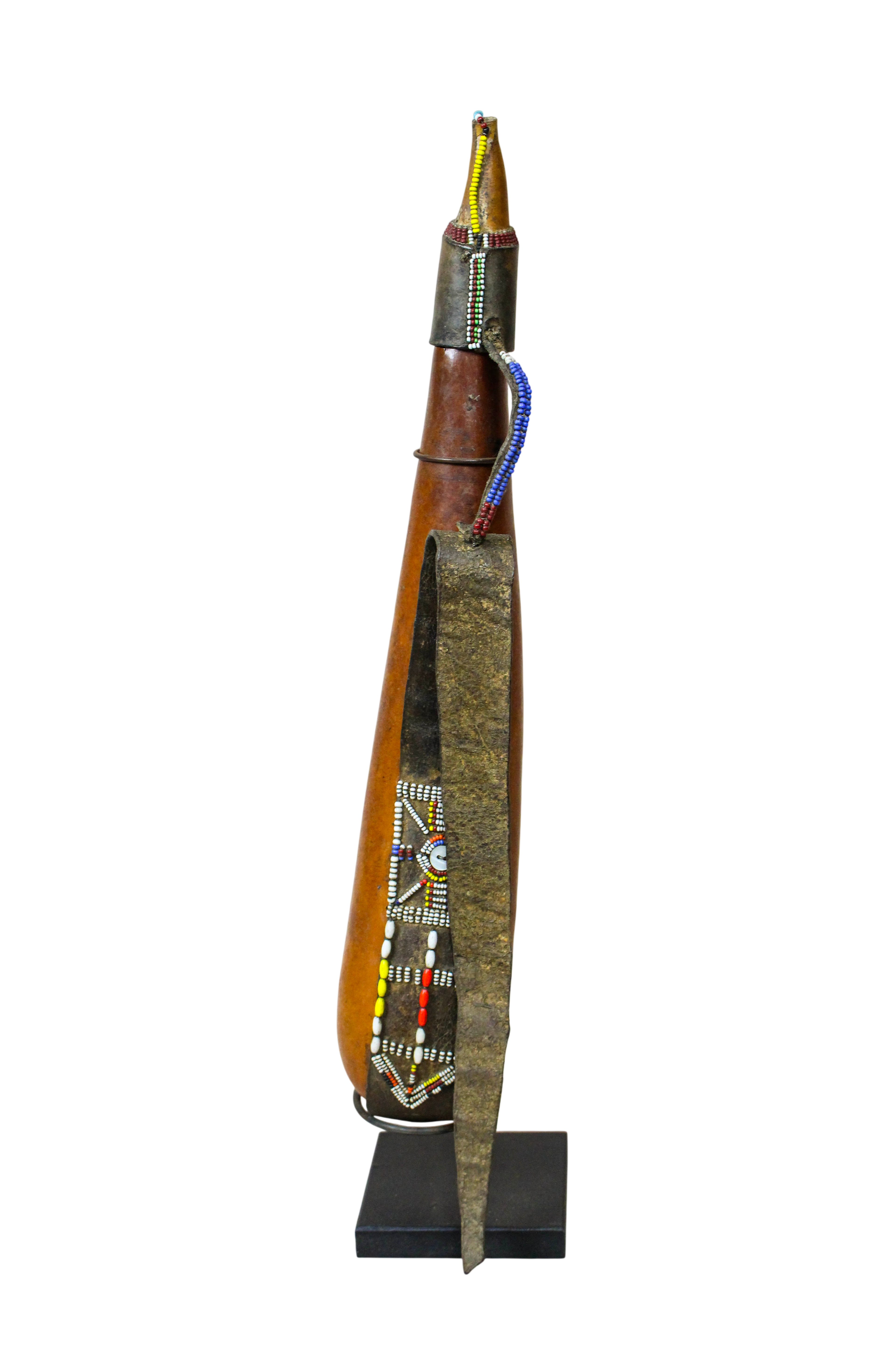Vintage Beaded Maasai Calabash - Kenya - 52.4