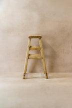 Vintage Rustic Elm Wood Stool - Medium - No 46