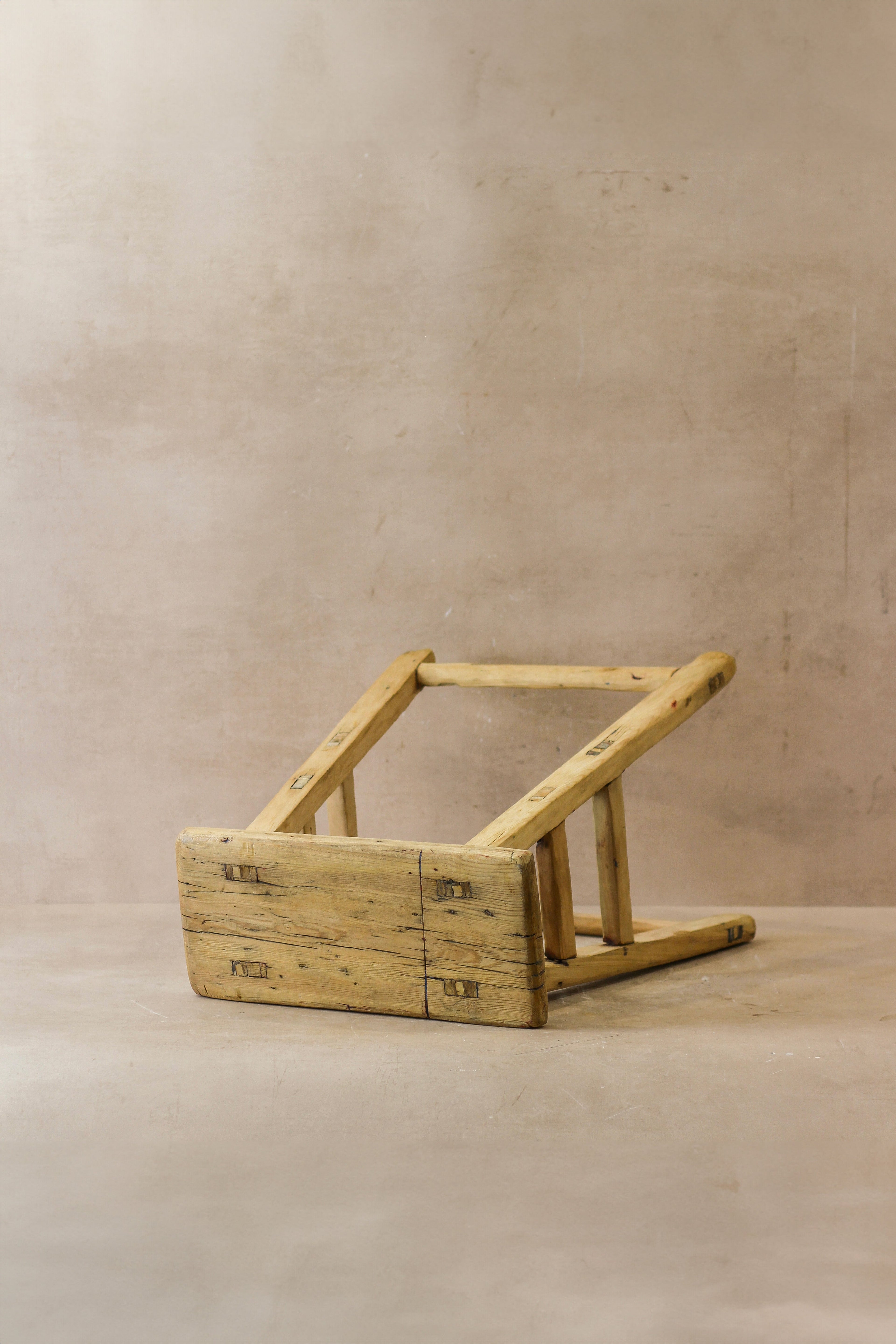 Vintage Rustic Elm Wood Stool - Medium - No 46