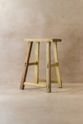 Vintage Rustic Elm Wood Stool - Medium - No 47