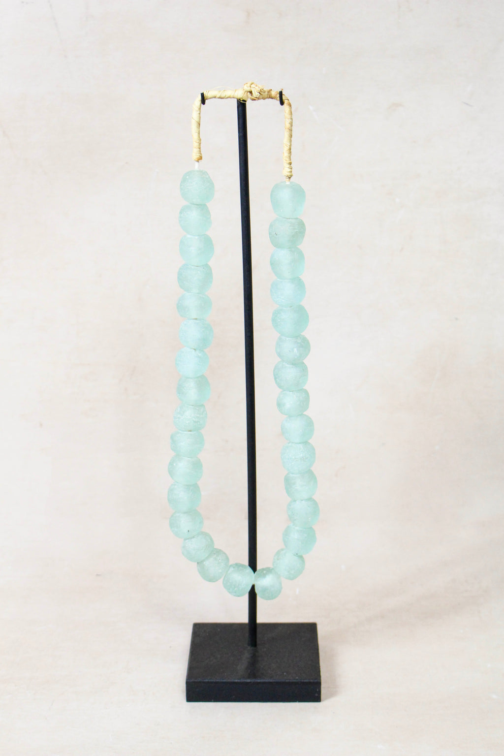 Ghana Glass Beads Necklace, Light blue - 85.9