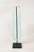 Ghana Glass Beads Necklace, Light blue - 85.9
