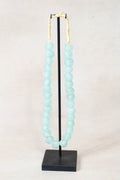 Ghana Glass Beads Necklace, Light blue - 85.10