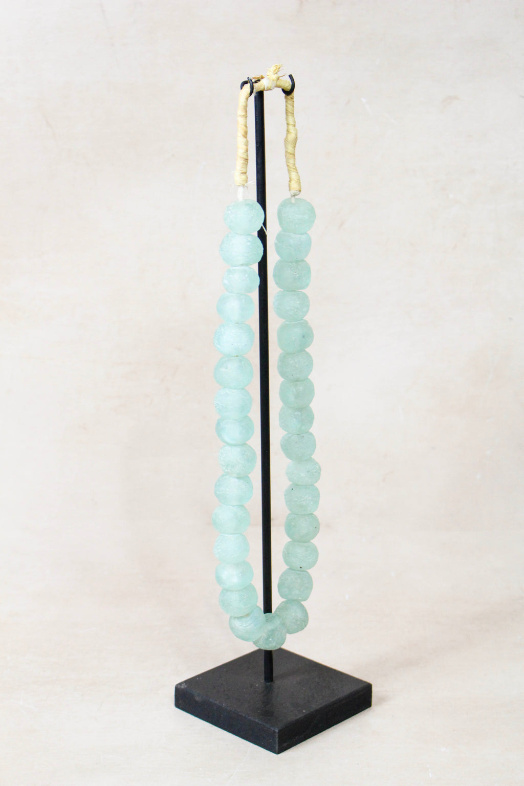 Ghana Glass Beads Necklace, Light blue - 85.10