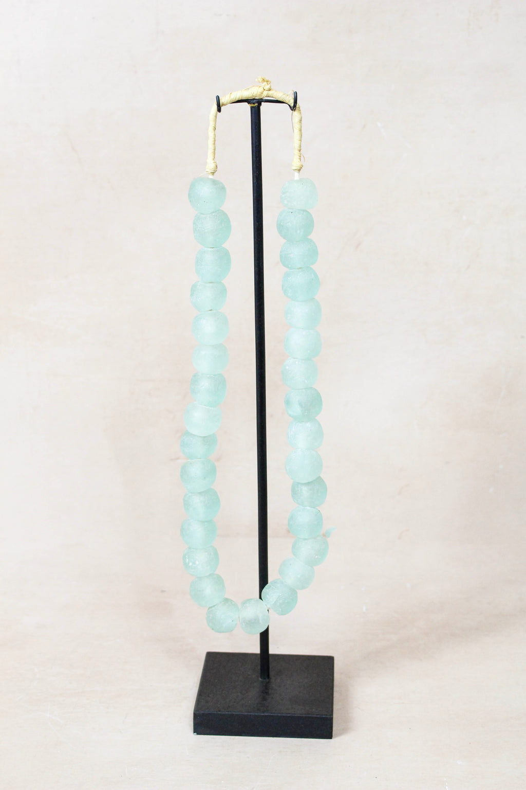Ghana Glass Beads Necklace, Light blue - 85.11
