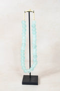 Ghana Glass Beads Necklace, Light blue - 85.11