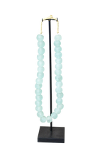 Ghana Glass Beads Necklace, Light blue - 85.11