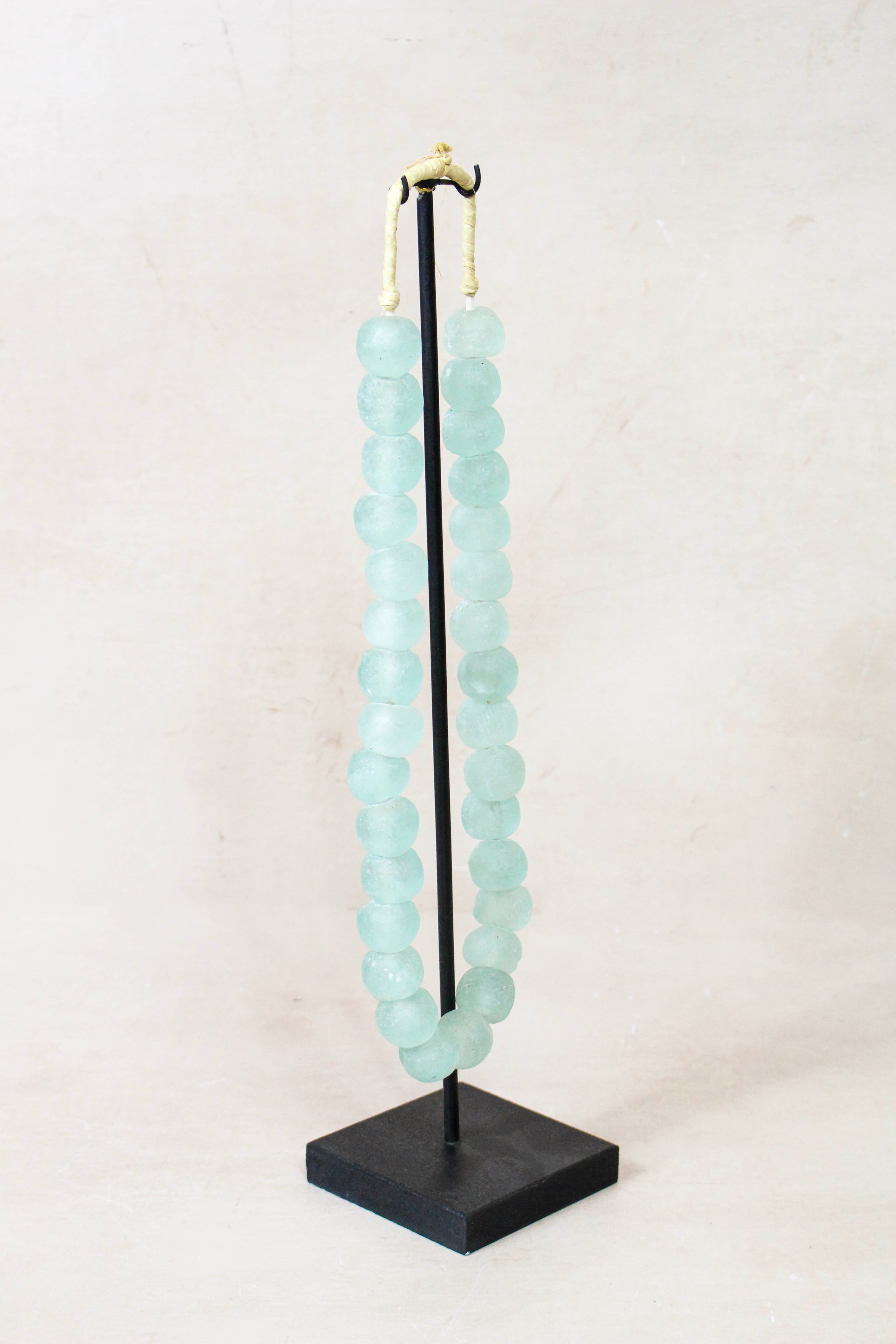 Ghana Glass Beads Necklace, Light blue - 85.11