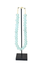 Ghana Glass Beads Necklace, Light blue - 85.12