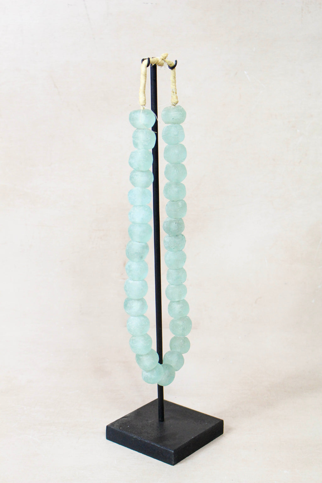 Ghana Glass Beads Necklace, Light blue - 85.12