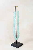 Ghana Glass Beads Necklace, Light blue - 85.12