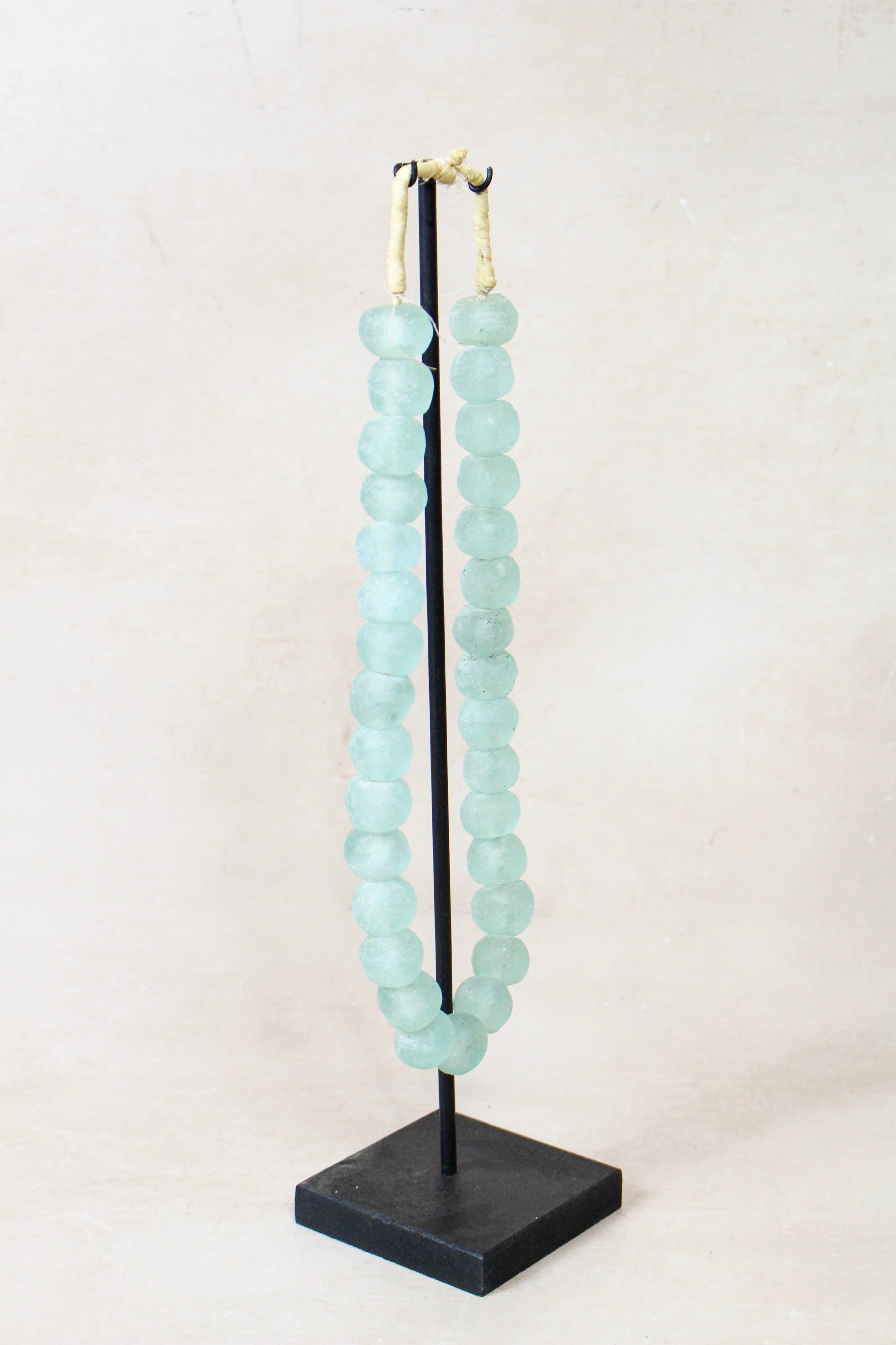 Ghana Glass Beads Necklace, Light blue - 85.12