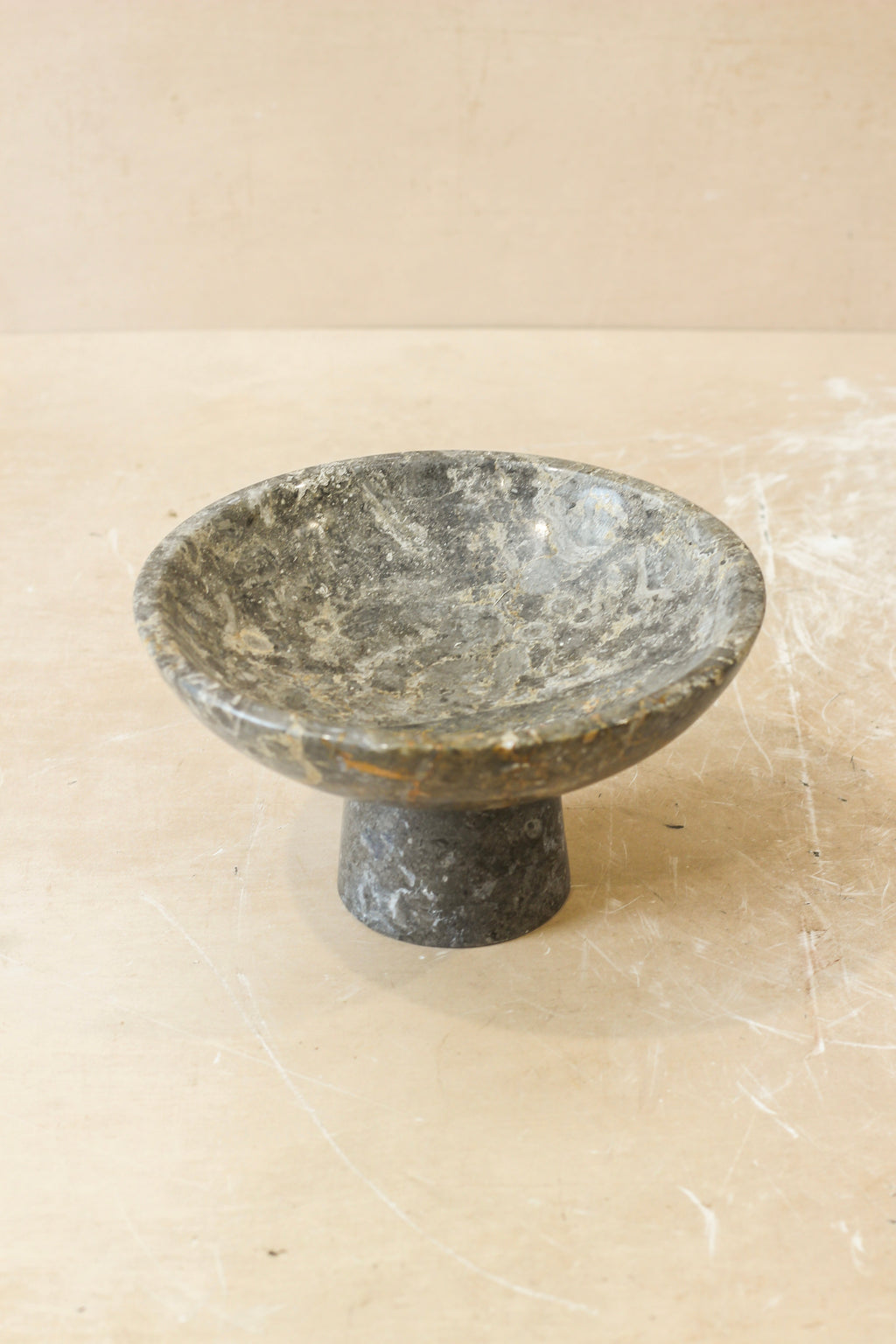 Marble Pedestal High Bowl - Black