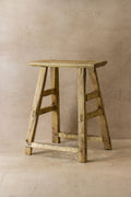 Vintage Rustic Elm Wood Stool - Medium - No 49
