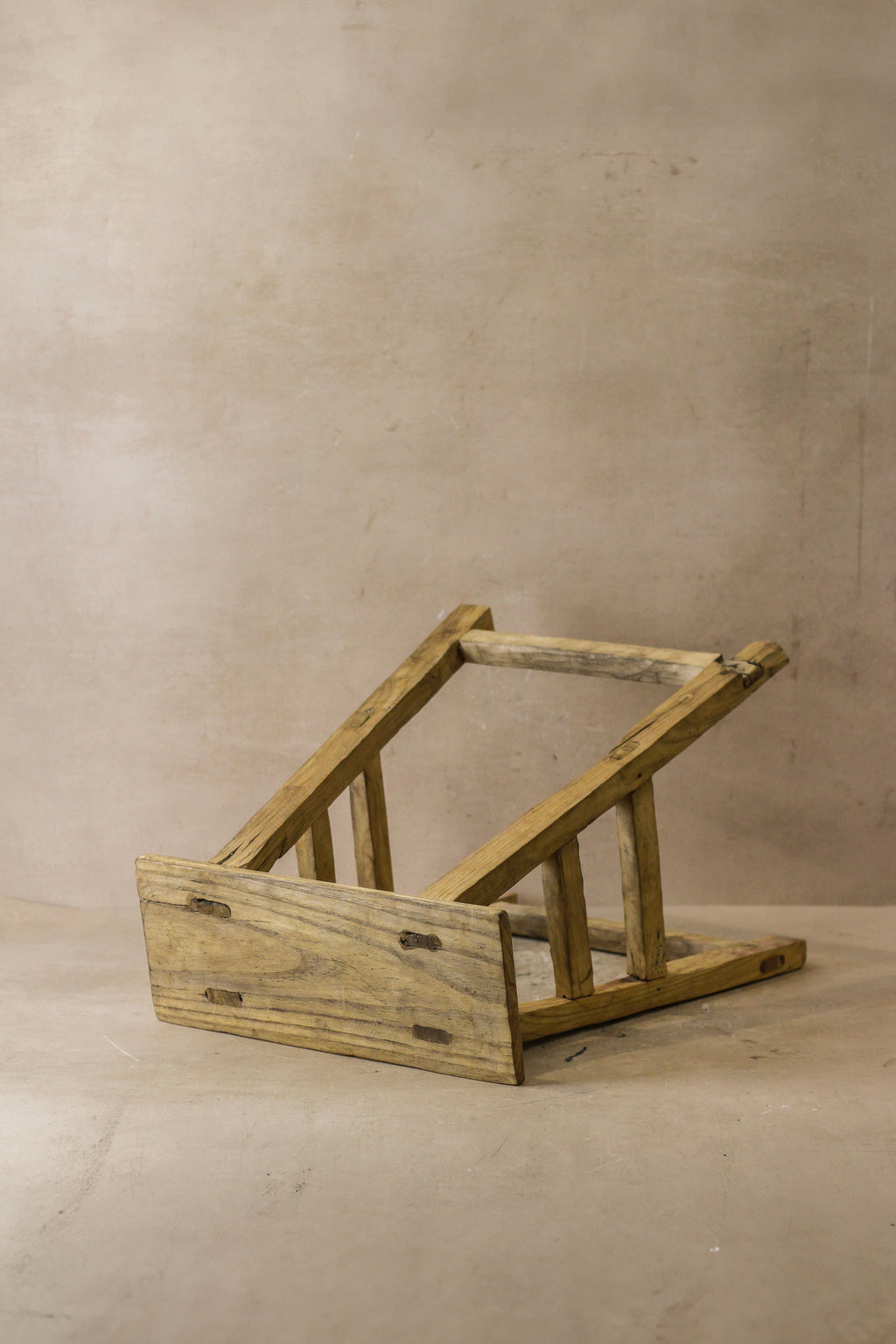 Vintage Rustic Elm Wood Stool - Medium - No 49