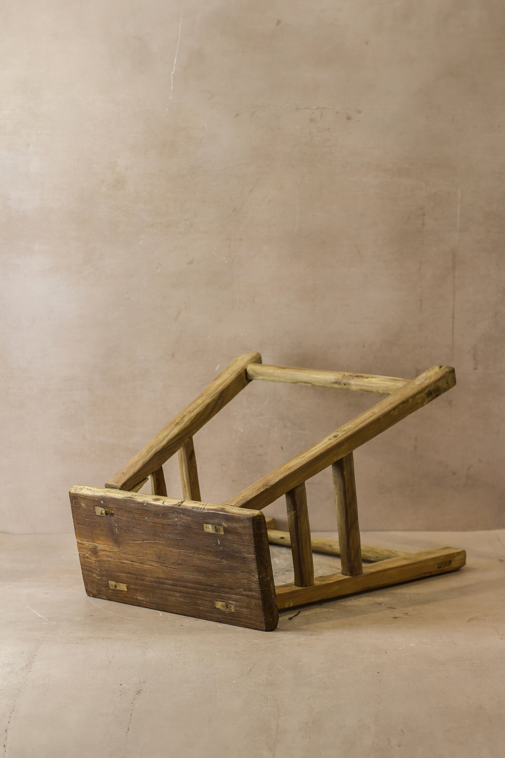 Vintage Rustic Elm Wood Stool - Medium - No 51