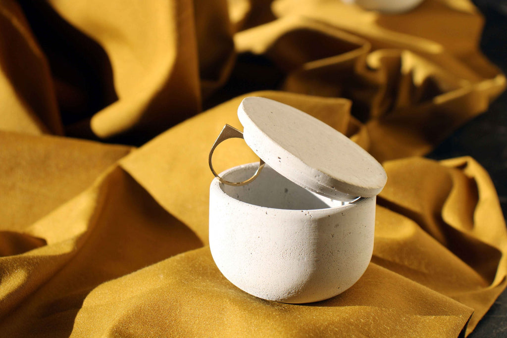 CONCRETE SMALL JEWELLERY HOLDER, CONCRETE TEALIGHT HOLDER
