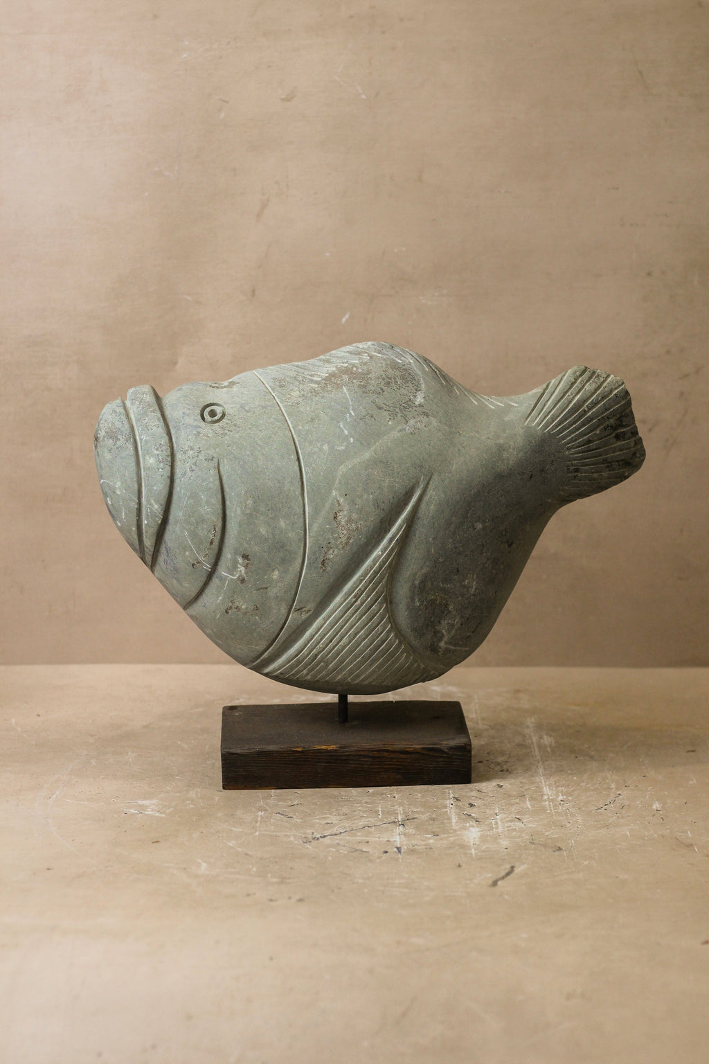 Stone Fish Sculpture - Zimbabwe - 35.7