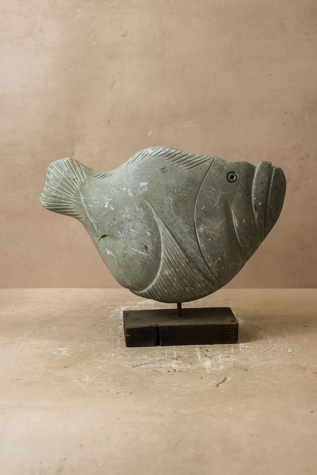 Stone Fish Sculpture - Zimbabwe - 35.8