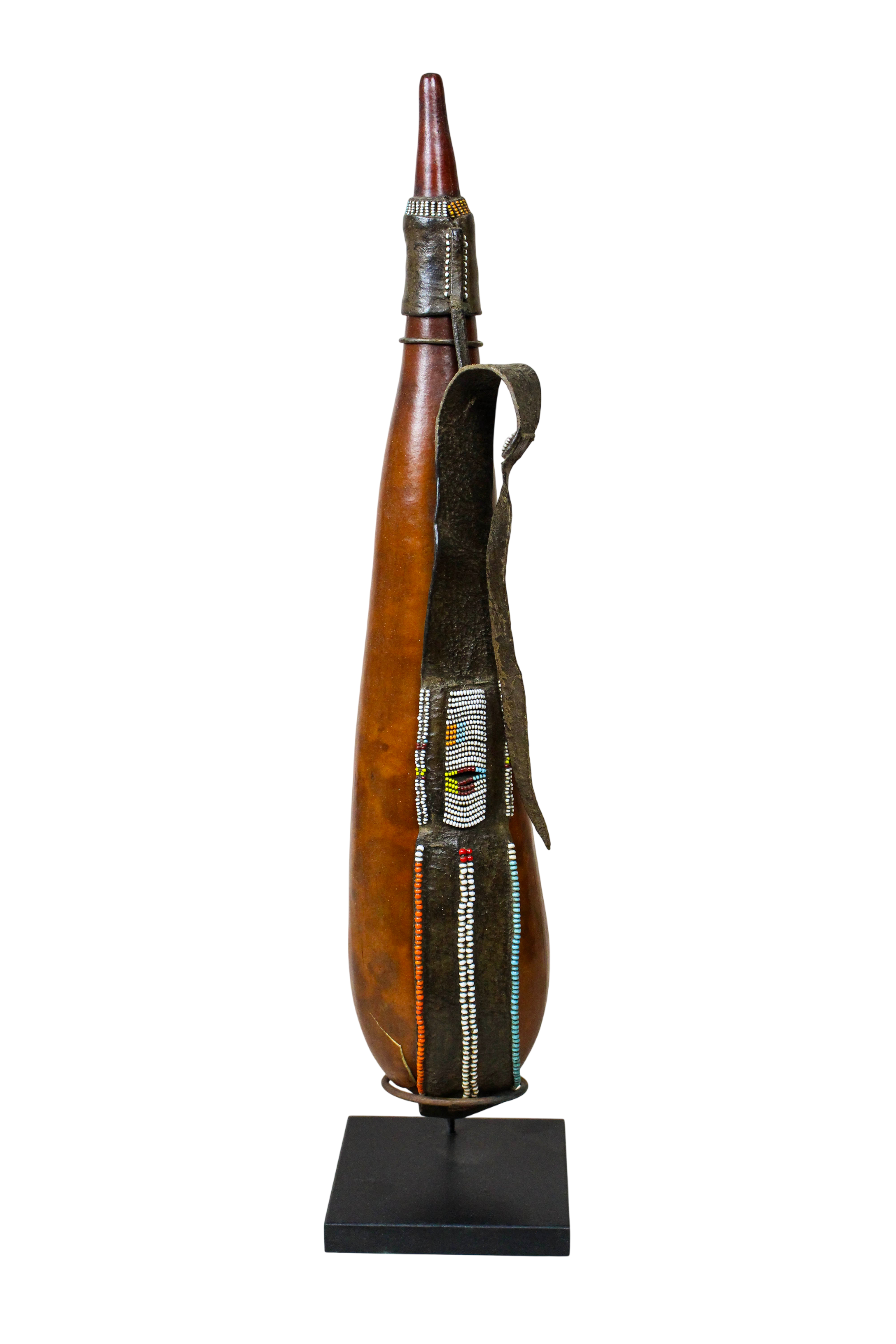 Vintage Beaded Maasai Calabash - Kenya - 52.8