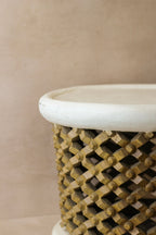 Bamileke Table - White/Natural