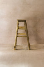 Vintage Rustic Elm Wood Stool - Medium - No 56