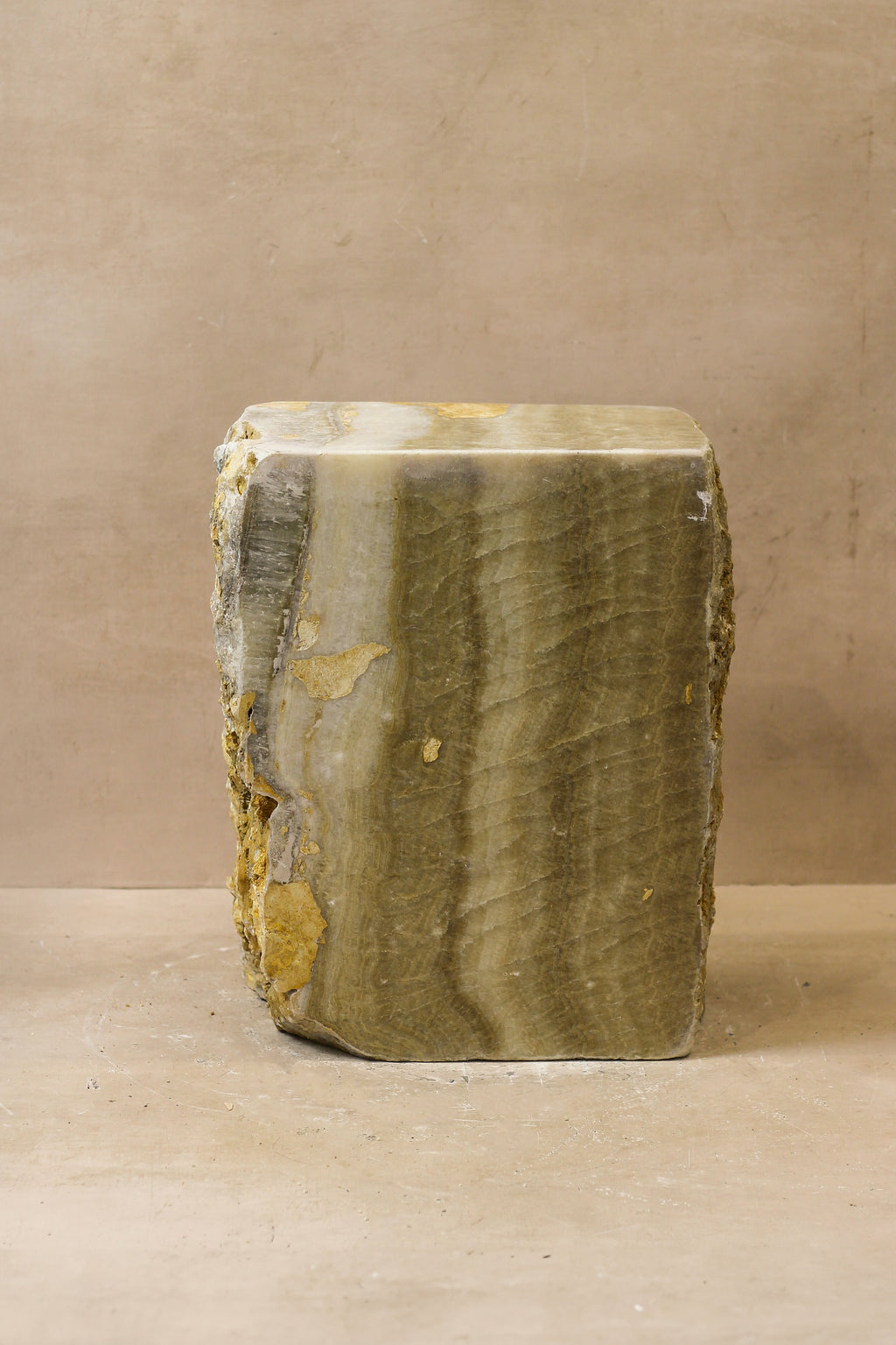 Onyx Side Table Pedestal Raw - Solid - No 2