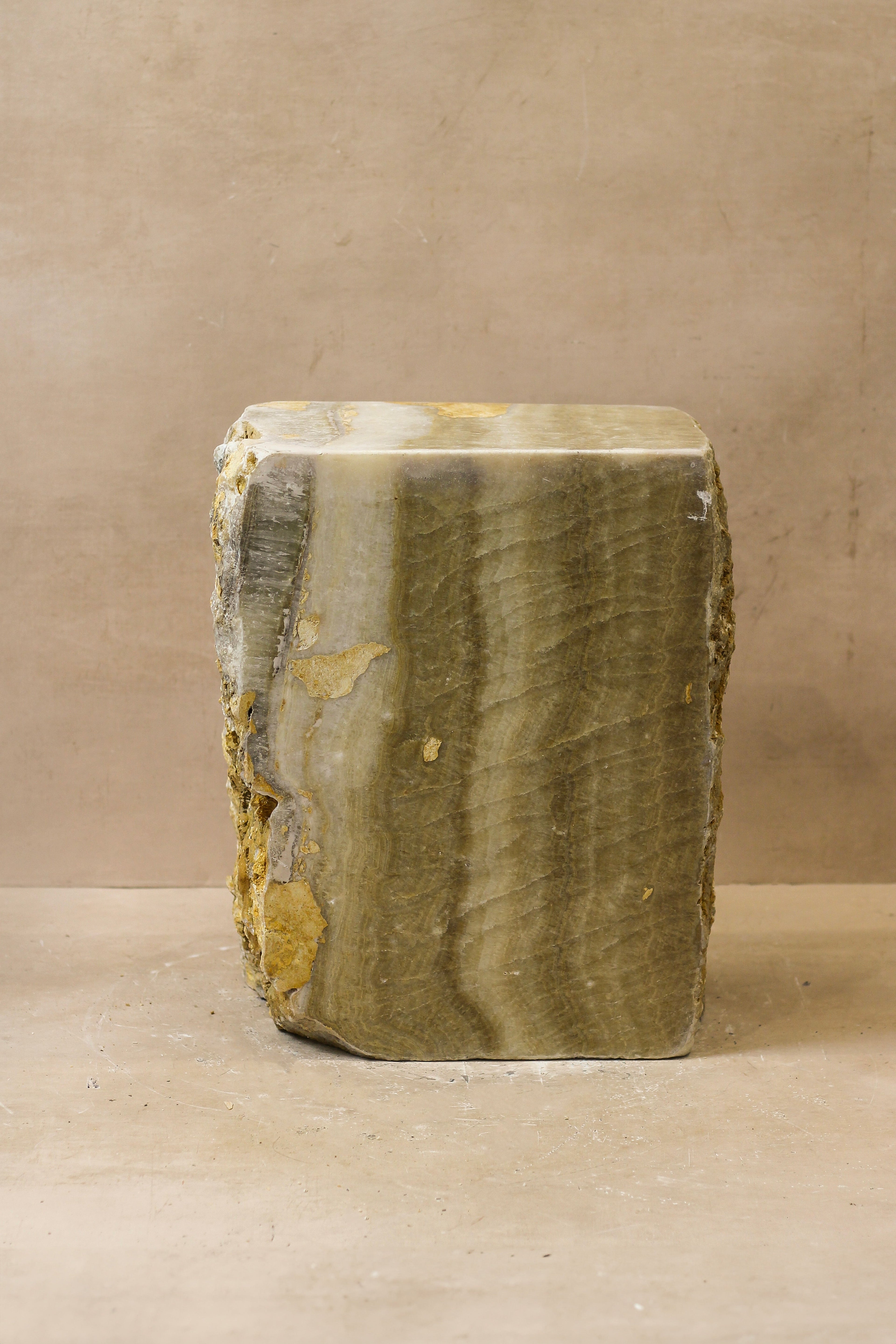 Onyx Side Table Pedestal Raw - Solid - No 2