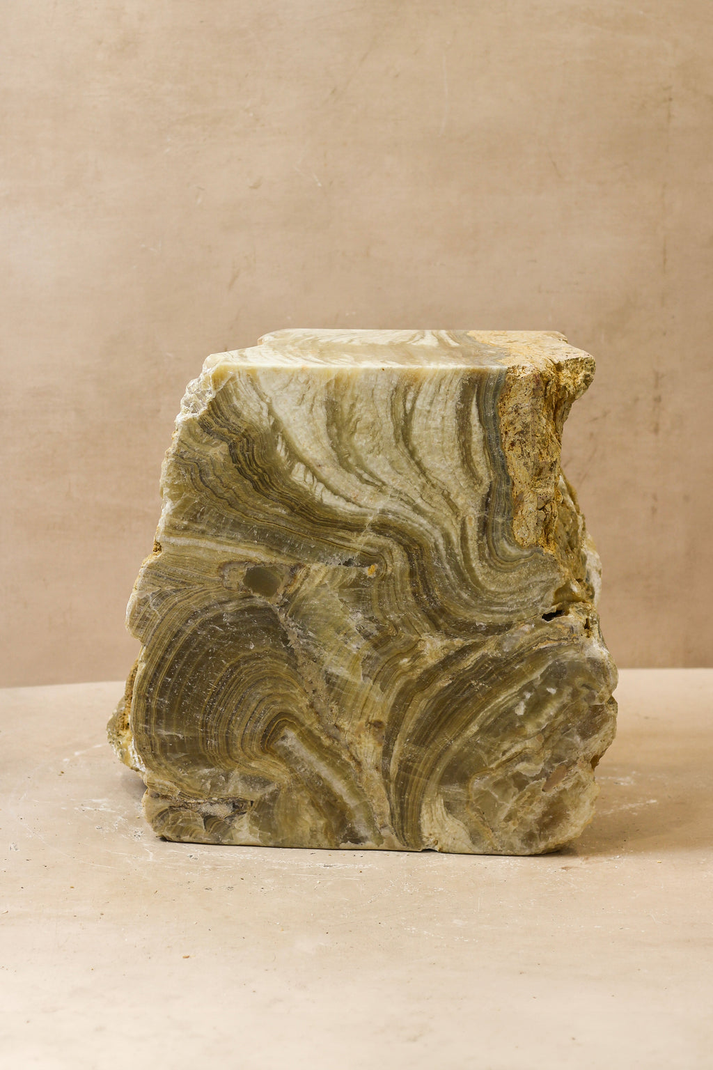 Onyx Side Table Pedestal Raw Cut - Solid - No 3