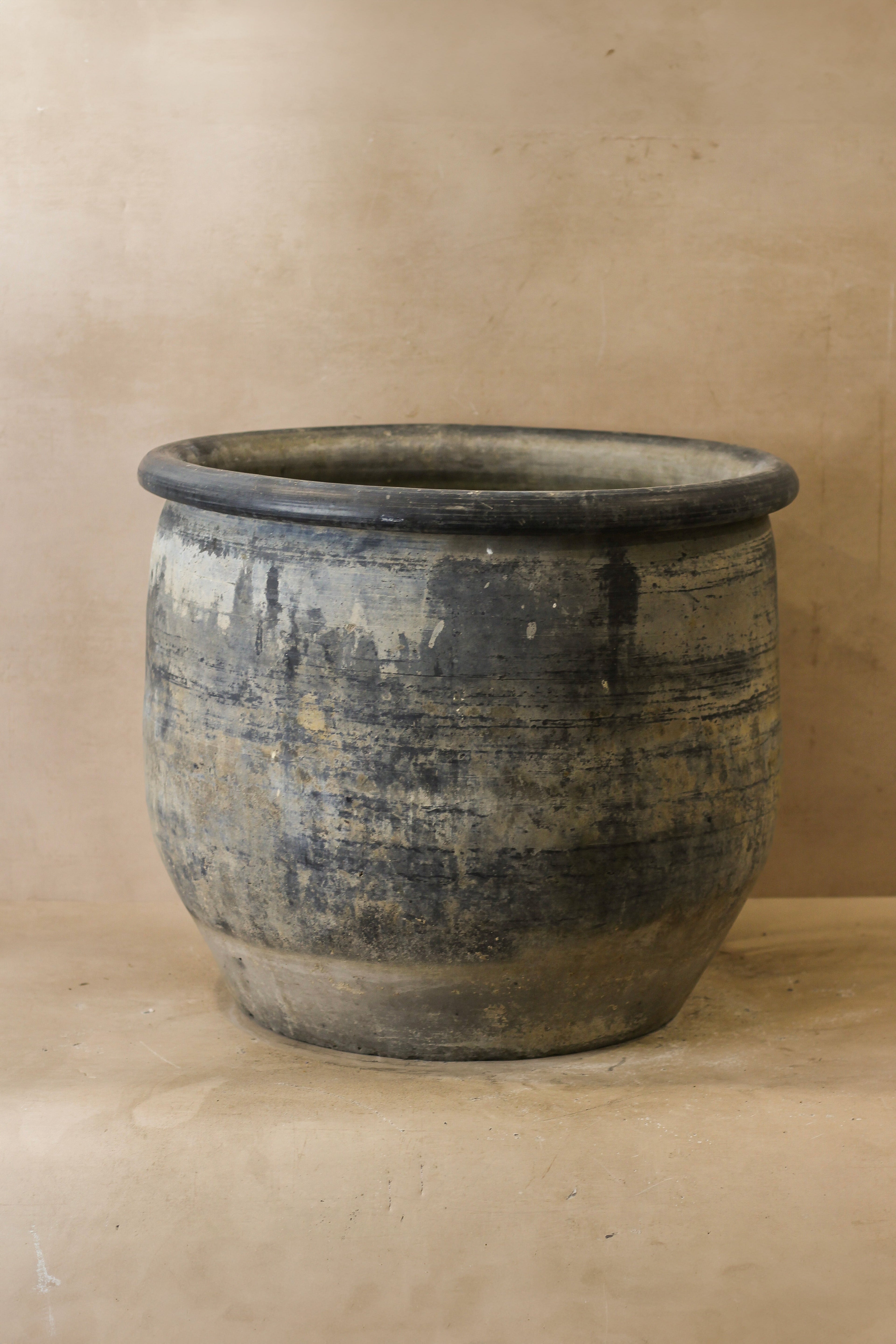 Big Old Grey Asian Pots - L006